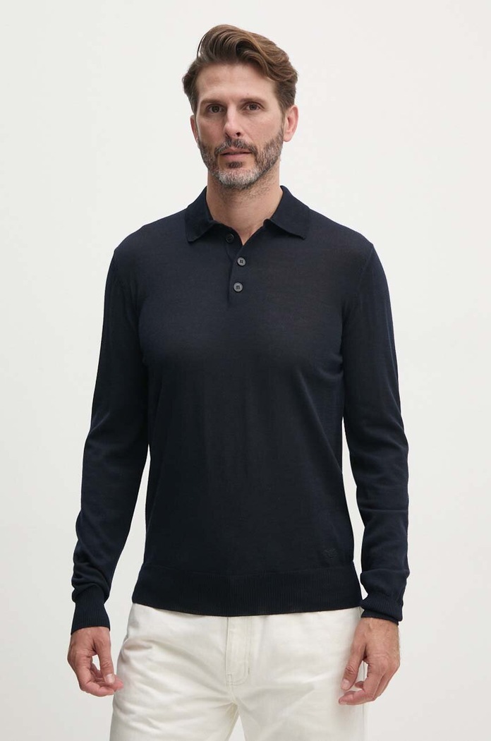 Emporio Armani sweter wełniany wełna granatowy 8N1MV6.1M67Z.NOS