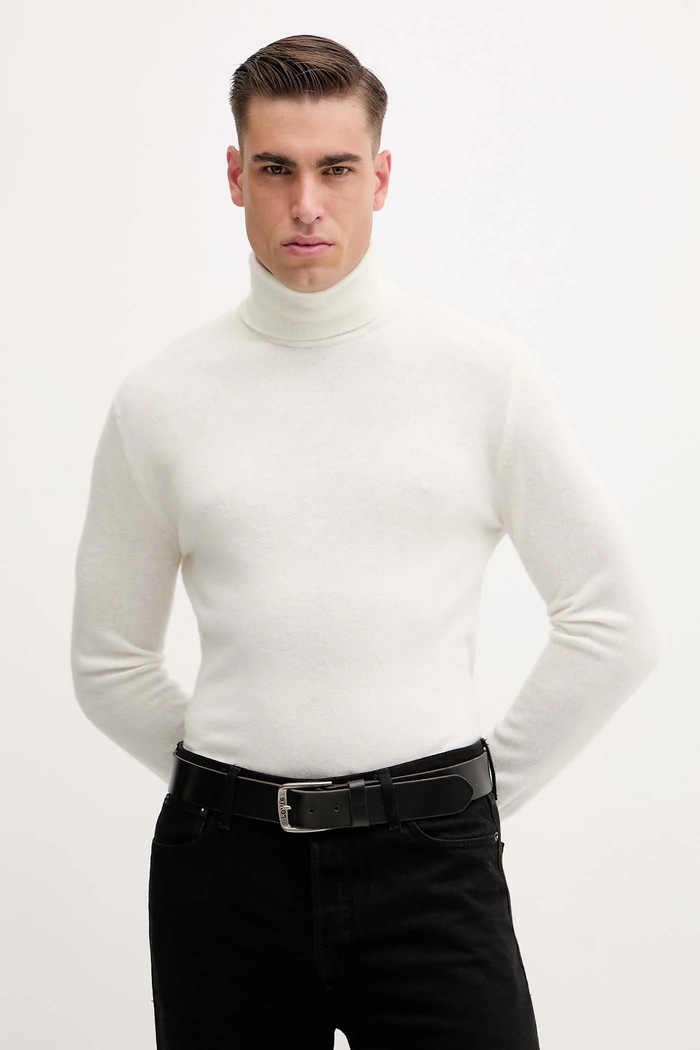 United Colors of Benetton Sweter wełniany beżowy 1002U2180