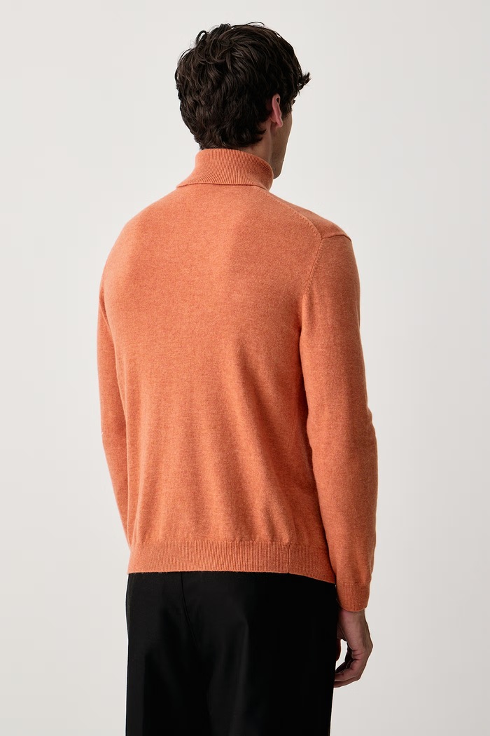 Odzież United Colors of Benetton Golf męski wełniany 1002U2180 pomarańczowy