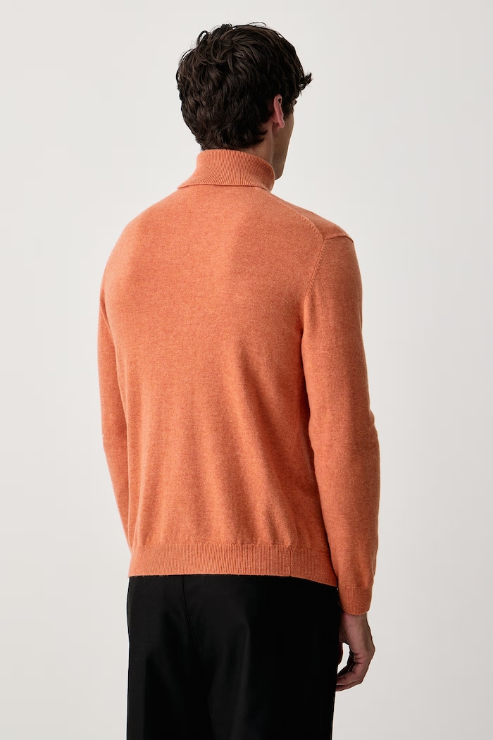 Odzież United Colors of Benetton Golf męski wełniany 1002U2180 pomarańczowy