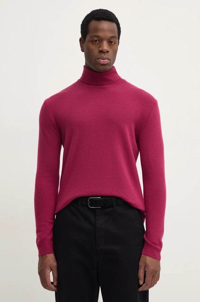United Colors of Benetton sweter wełniany wełna różowy 1002U2180