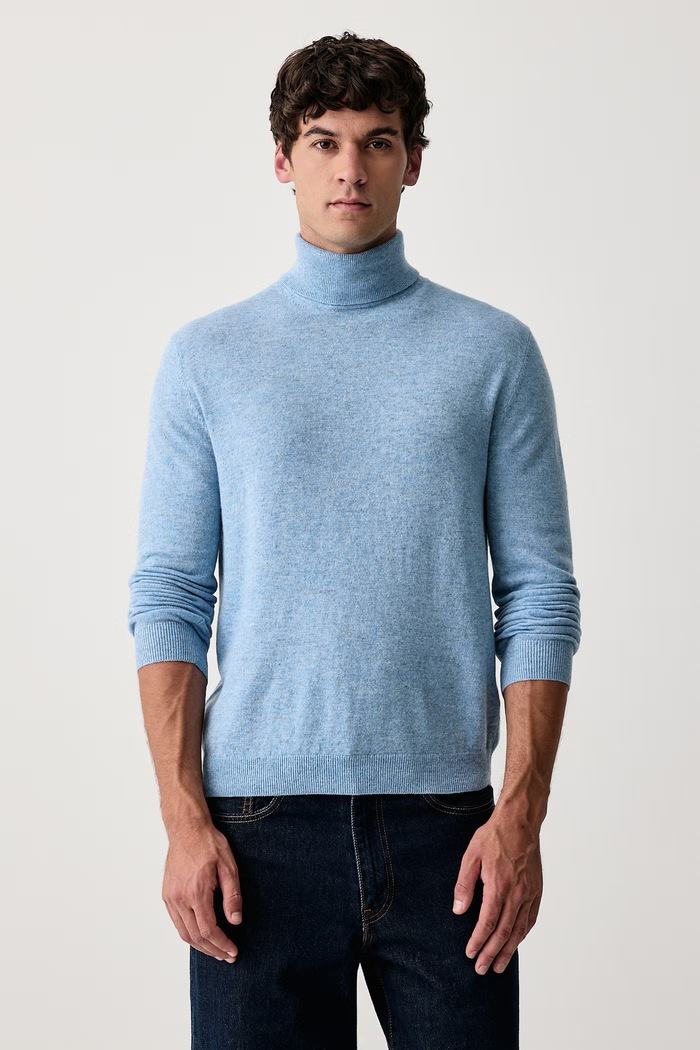 United Colors of Benetton Golf męski wełniany niebieski 1002U2180