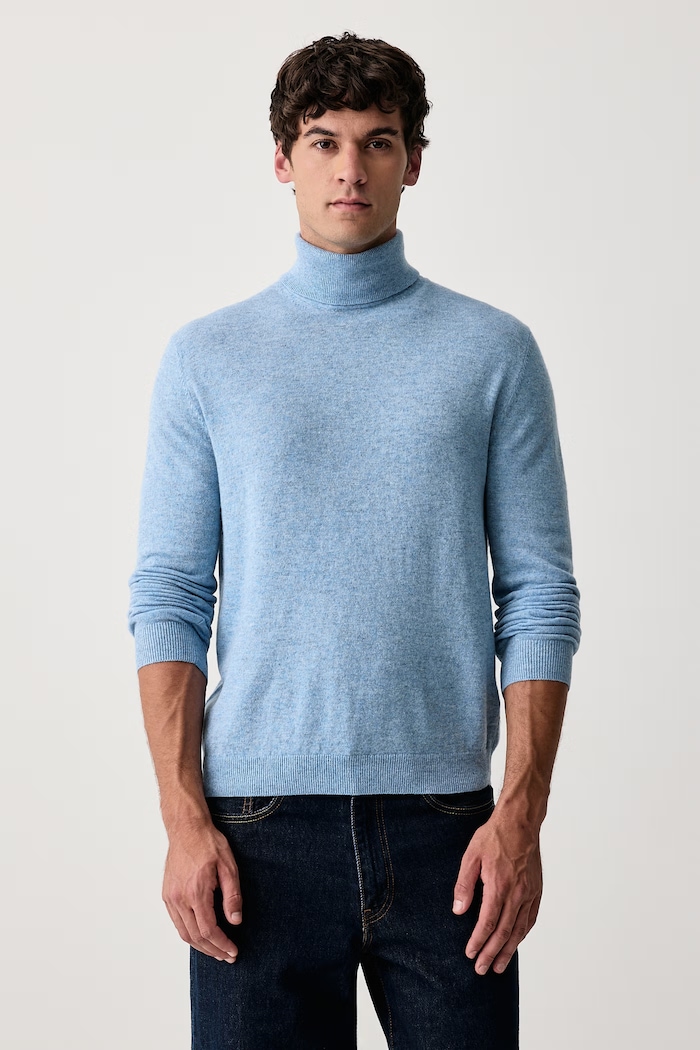 United Colors of Benetton Golf męski wełniany niebieski 1002U2180