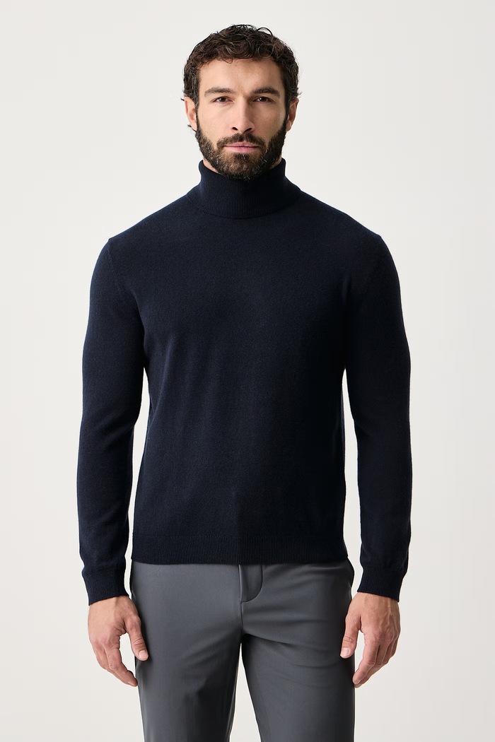 United Colors of Benetton Golf męski wełniany granatowy 1002U2180