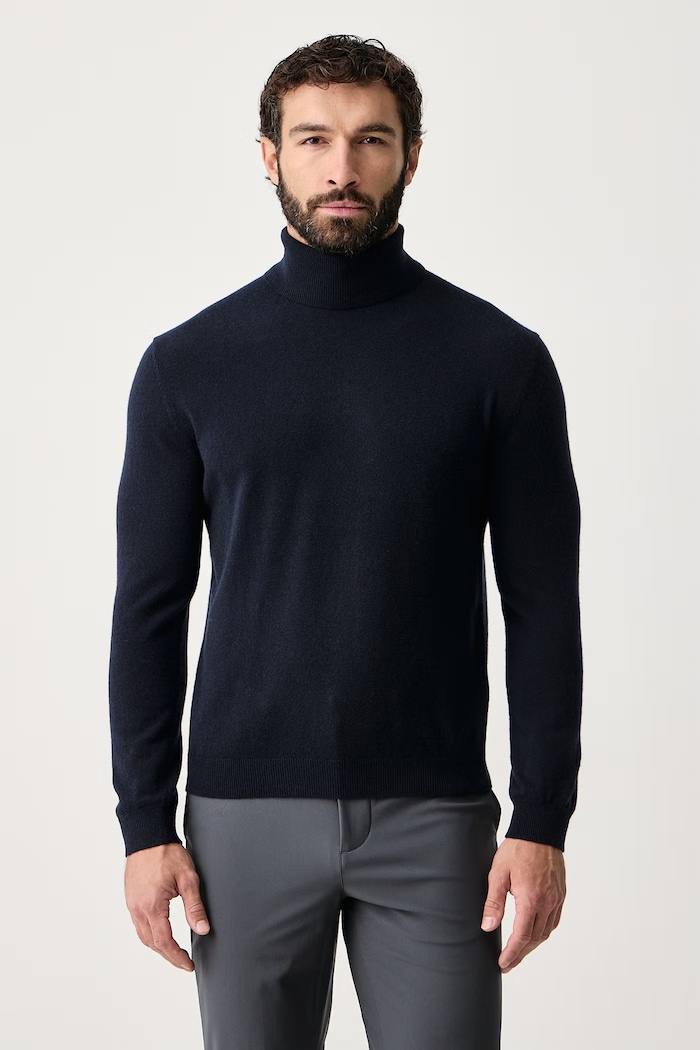 United Colors of Benetton Golf męski wełniany granatowy 1002U2180