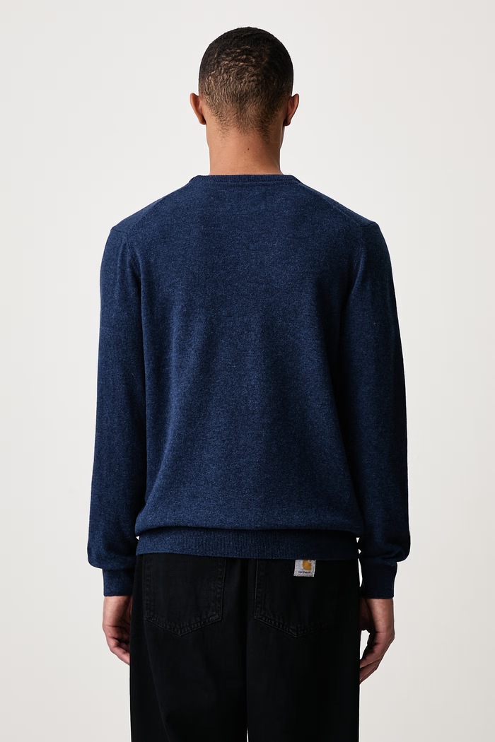 Odzież Barbour Sweter męski wełniany MKN0345 niebieski