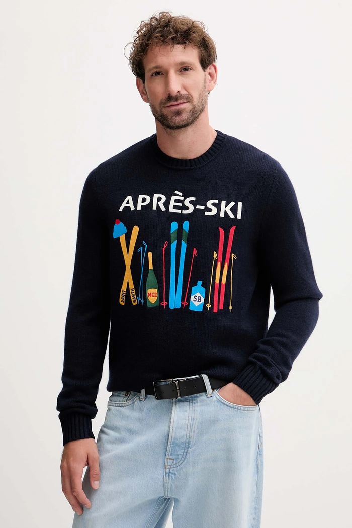 MC2 Saint Barth maglione in lana lana blu navy BOMD005