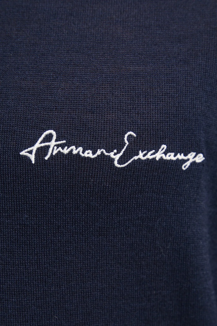 Armani Exchange sweter wełniany 8NZM5A.ZM1YZ granatowy