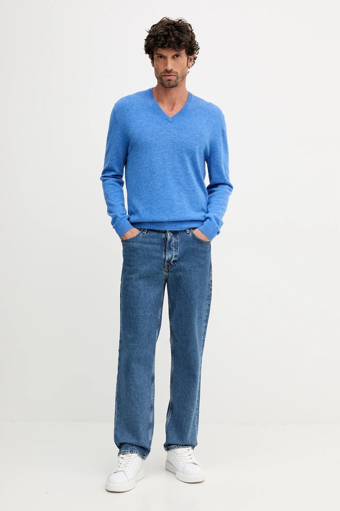 United Colors of Benetton sweter wełniany 1002U4407 niebieski AA00