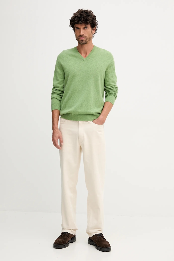 United Colors of Benetton sweter wełniany 1002U4407 zielony AA00