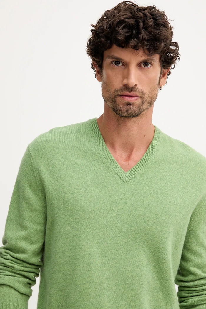 United Colors of Benetton sweter wełniany zielony 1002U4407