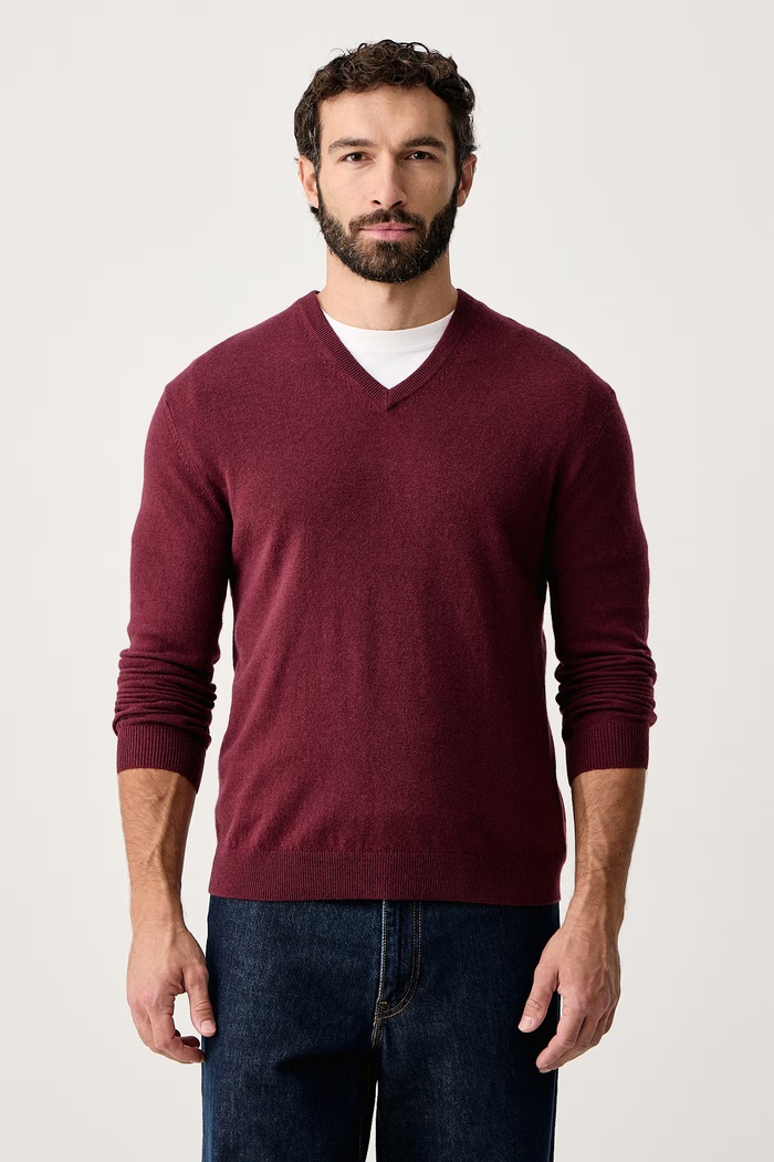 United Colors of Benetton Sweter męski wełniany bordowy 1002U4407