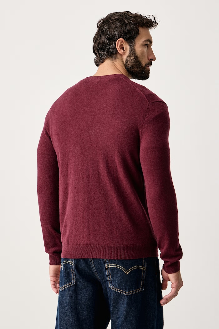 Odzież United Colors of Benetton Sweter męski wełniany 1002U4407 bordowy