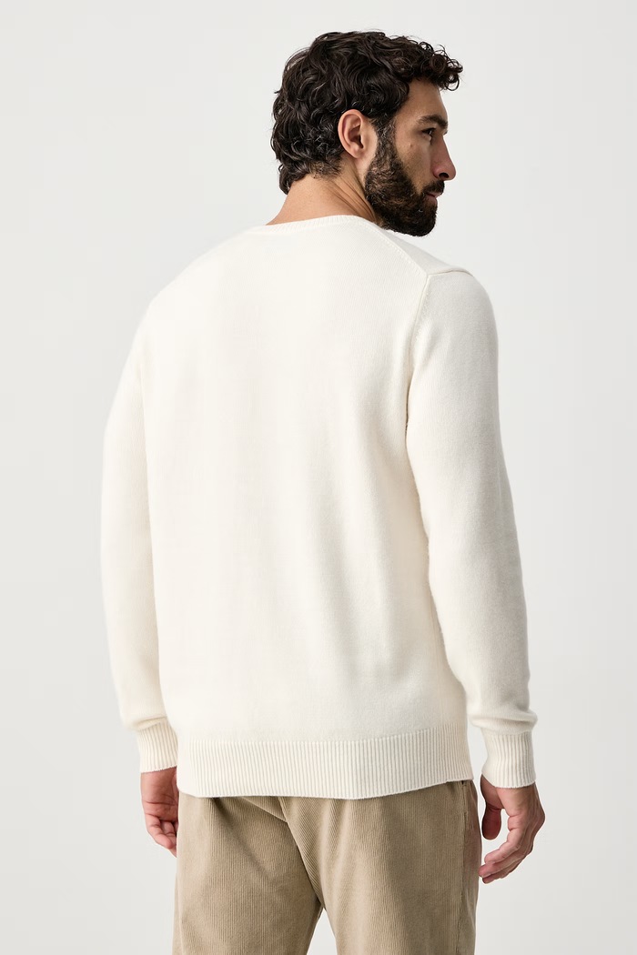 Odzież MC2 Saint Barth Sweter męski z wełną HER0022 beżowy