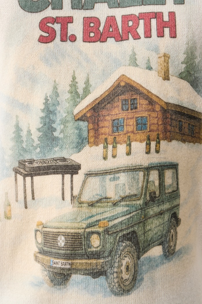 Sweter męski z wełną MC2 Saint Barth beżowy HER0022
