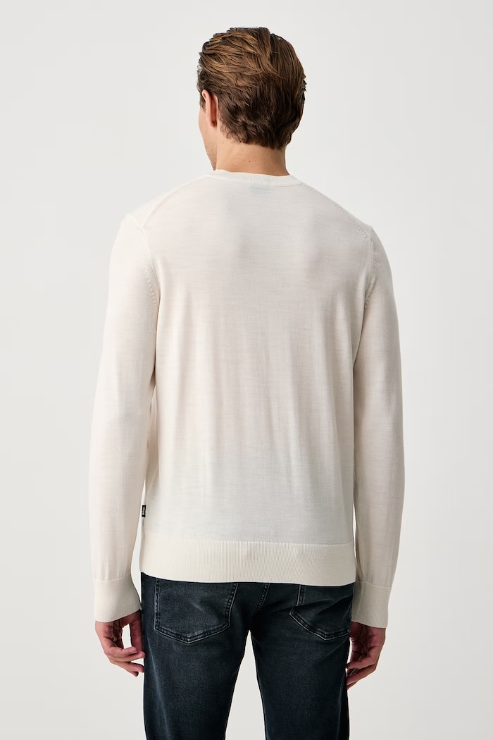 Odzież BOSS Sweter męski wełniany H-Leno 50565469 beżowy