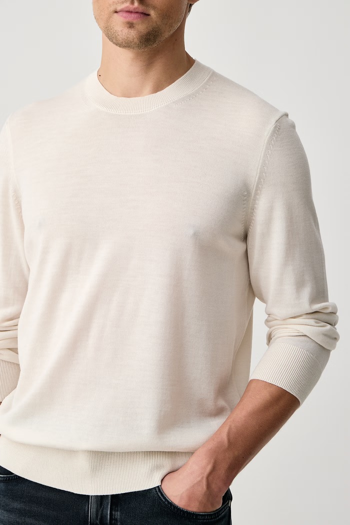 Sweter męski wełniany H-Leno BOSS 50565469 beżowy