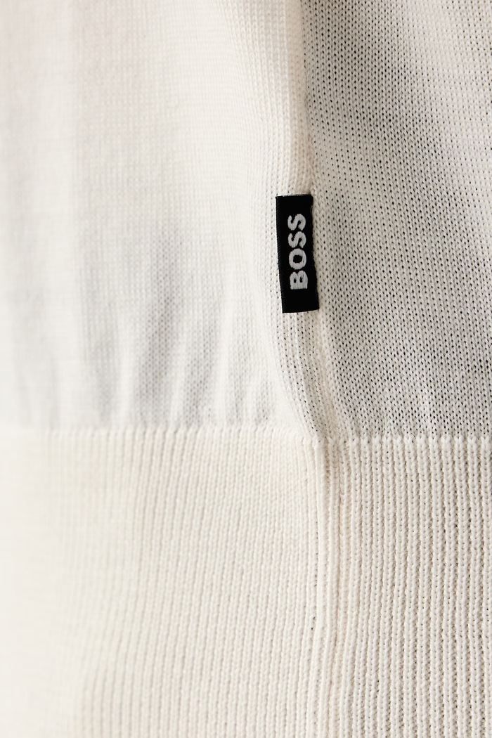 Sweter męski wełniany H-Leno BOSS beżowy 50565469