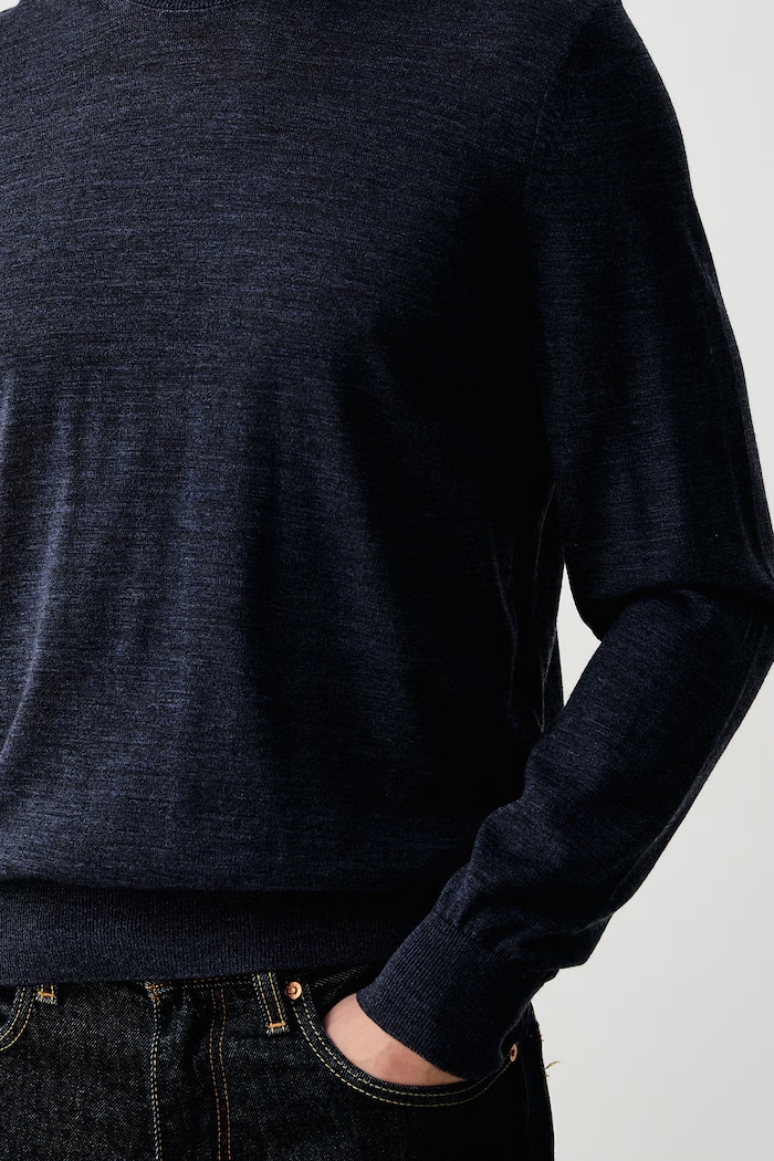 Sweter męski wełniany H-Leno BOSS 50565469 granatowy
