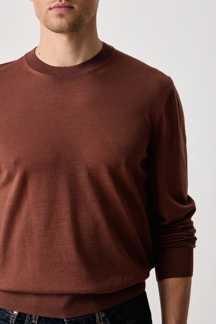 Sweter męski wełniany H-Leno BOSS 50565469 brązowy