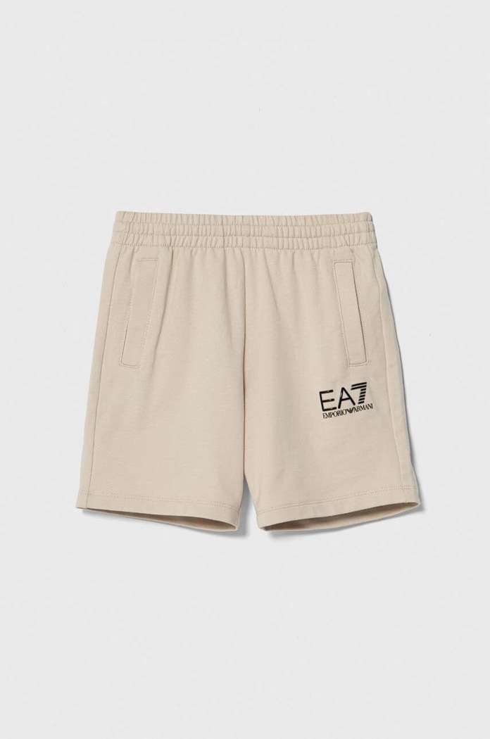 EA7 Emporio Armani Szorty bawełniane dziecięce beżowy 8NBS51.BJ05Z