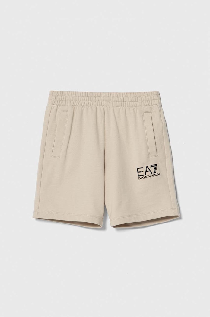 EA7 Emporio Armani Szorty bawełniane dziecięce beżowy 8NBS51.BJ05Z