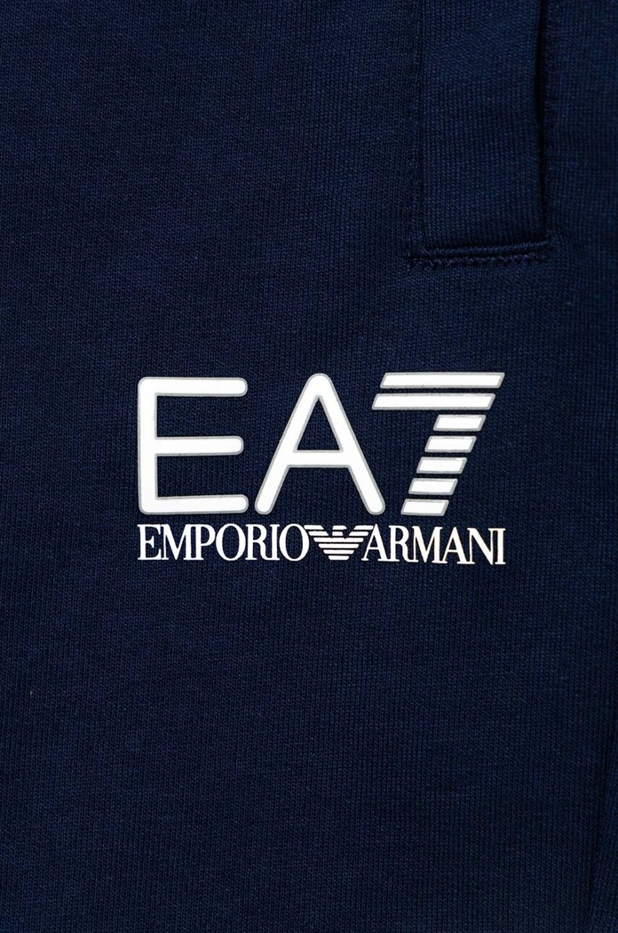 CHLAPEC Dětské bavlněné šortky EA7 Emporio Armani 8NBS51.BJ05Z námořnická modř