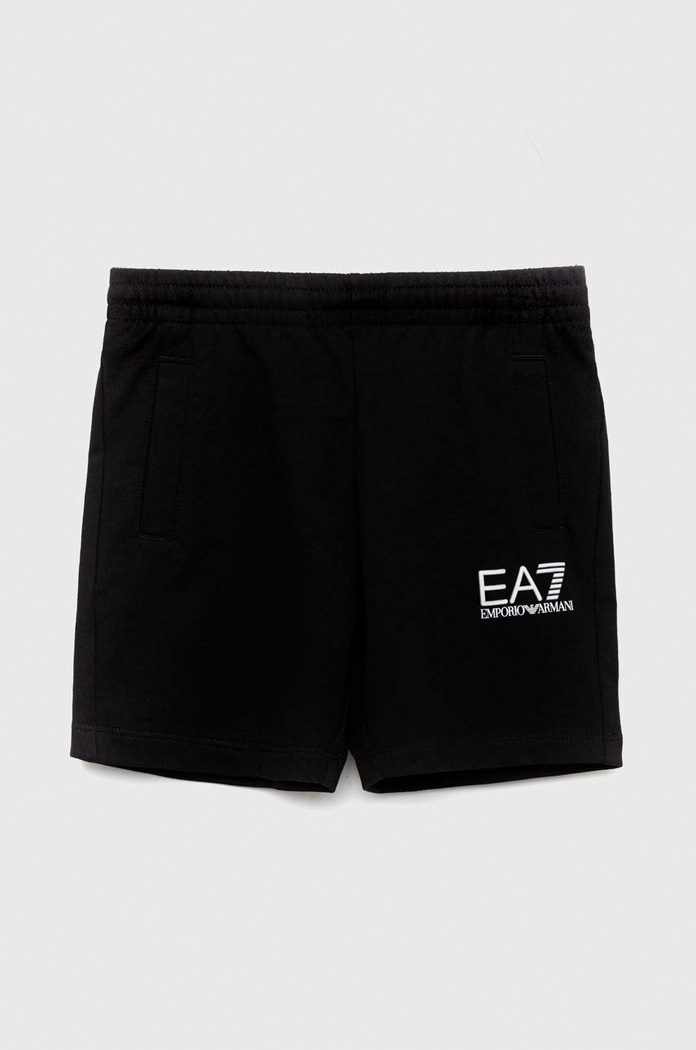 EA7 Emporio Armani szorty bawełniane dziecięce nadruk czarny 8NBS51.BJ05Z