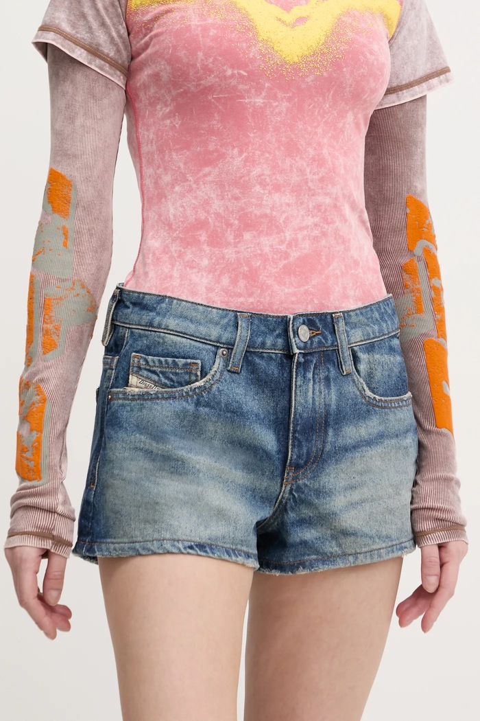 Diesel szorty jeansowe DE-YUBA SHORTS pozostałe niebieski A12764.0GRDS