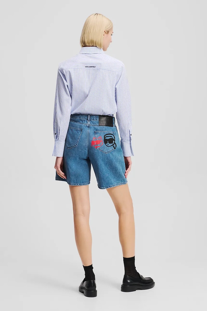 Bavlnené rifľové šortky Karl Lagerfeld IKON A2W10151 modrá SS25