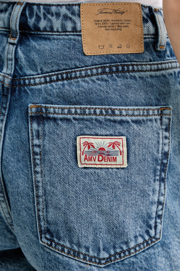 Βαμβακερό τζιν σορτς American Vintage μπλε JOY09A