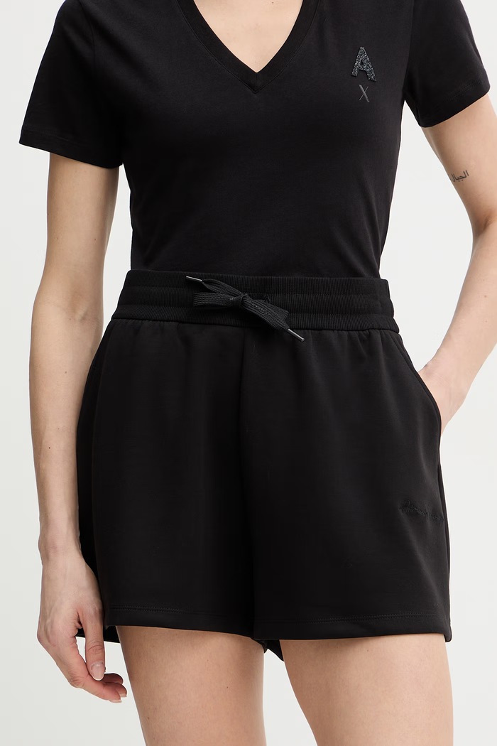 Armani Exchange pantaloncini applique nero XW000838.AF13397.NOS