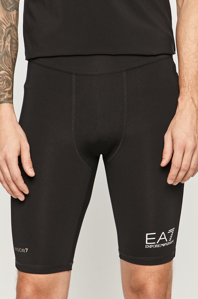 EA7 Emporio Armani - Kraťasy pletenina černá 8NPS04.PJ6LZ