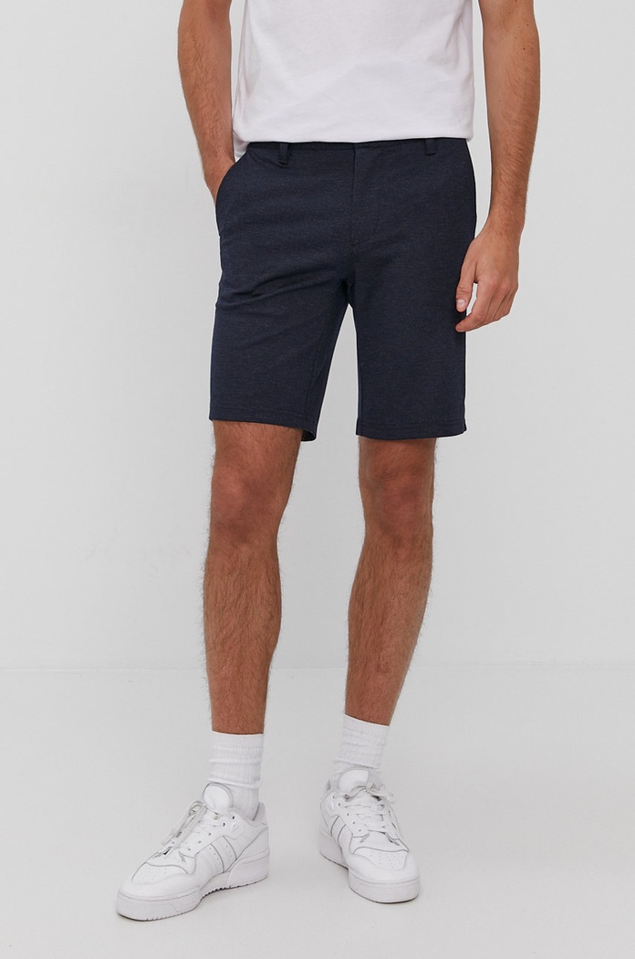 Only & Sons Szorty z elastanem granatowy 22018669