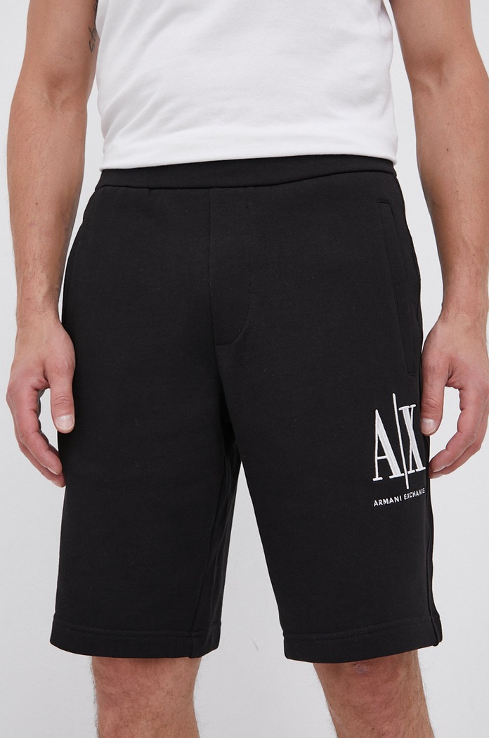 Armani Exchange Pantaloni scurți 8NZSPA.ZJ1ZZ.NOS negru AA00