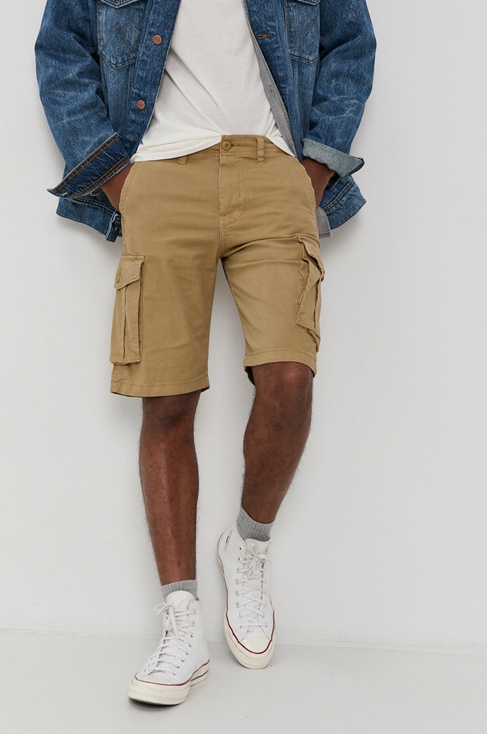 Kraťasy Jack & Jones látka hnědá 12184905.Kelp