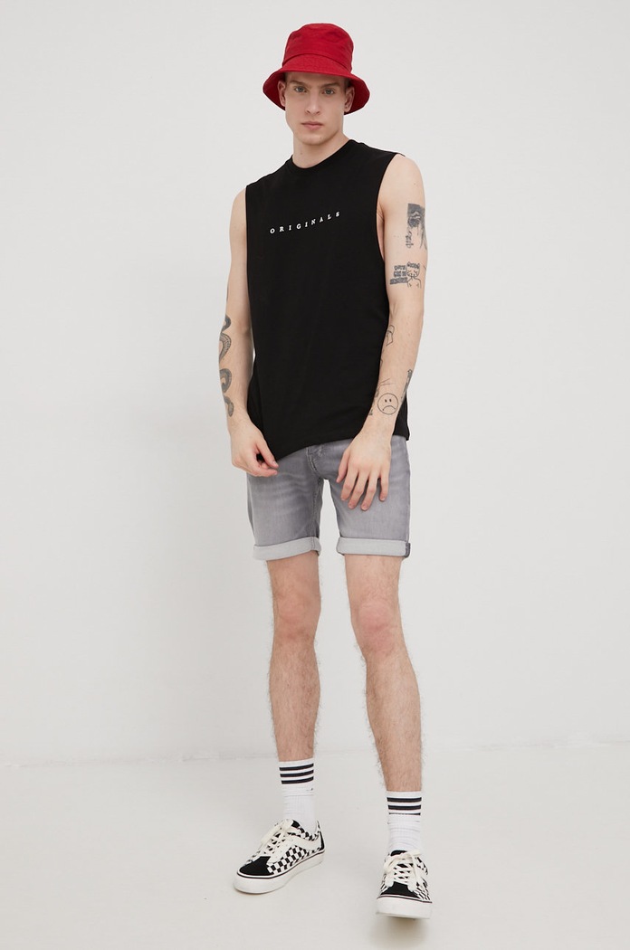 Jack & Jones szorty 12201696.GreyDenim szary AA00