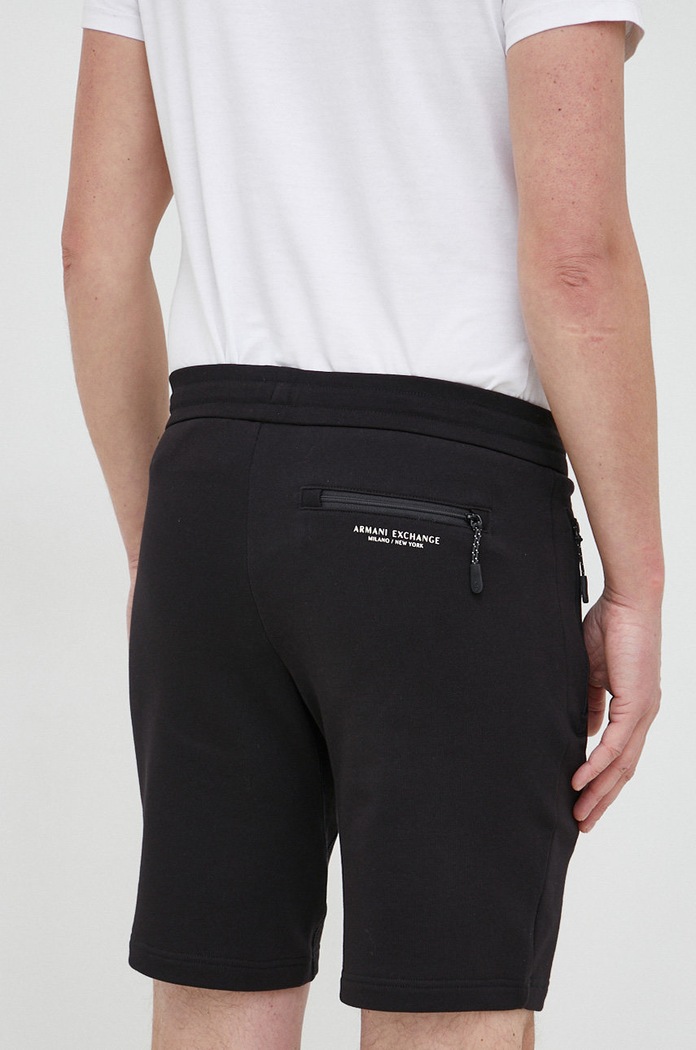 Armani Exchange pantaloni scurti din bumbac 8NZS75.ZJKRZ.NOS negru AA00