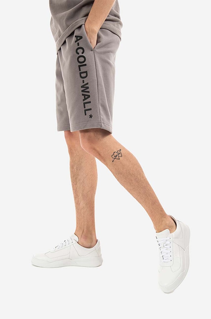 A-COLD-WALL* cotton shorts Essential Logo ACWMB118 gray