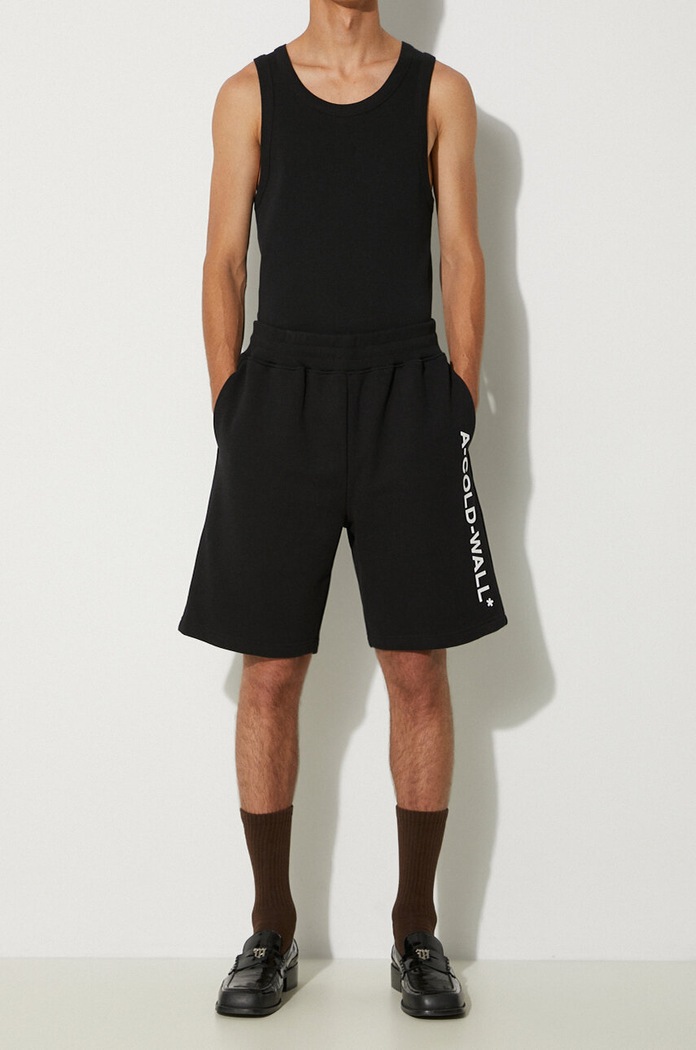 A-COLD-WALL* cotton shorts Essential Logo cotton black ACWMB118