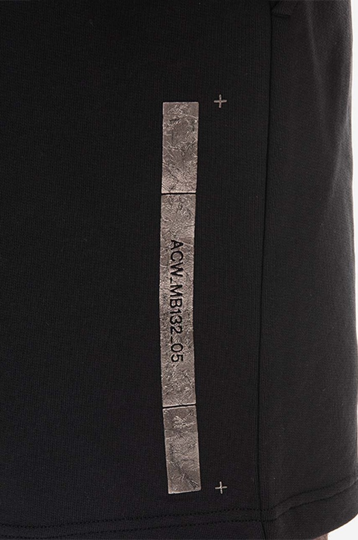 A-COLD-WALL* pantaloni scurți din bumbac Foil Grid Sweat Shorts negru ACWMB132.