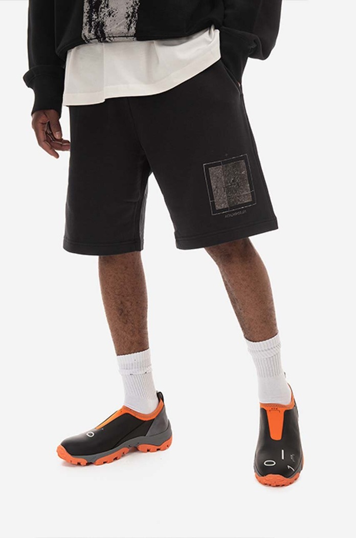 A-COLD-WALL* pantaloni scurți din bumbac Foil Grid Sweat Shorts ACWMB132.