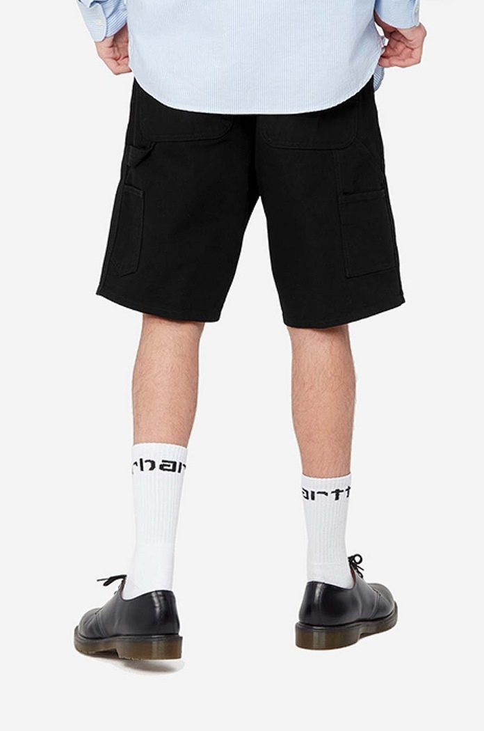 Бавовняні шорти Carhartt WIP Single Knee I027942.BLACK чорний AA00