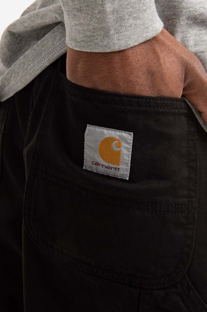 Carhartt WIP pantaloncini in cotone Flint Short nero I030480.BLACK
