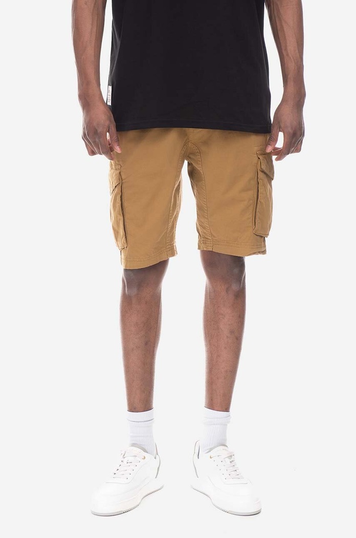 Bavlněné šortky Alpha Industries látka hnědá 106251.13