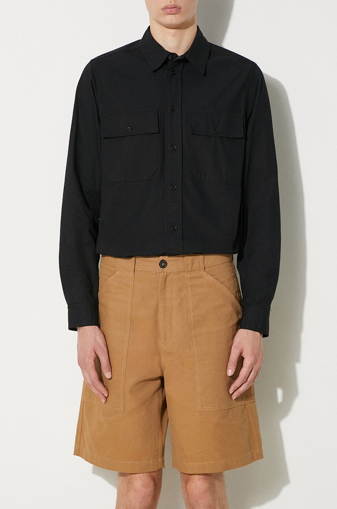 A.P.C. cotton shorts fabric brown COGBJ.H10179