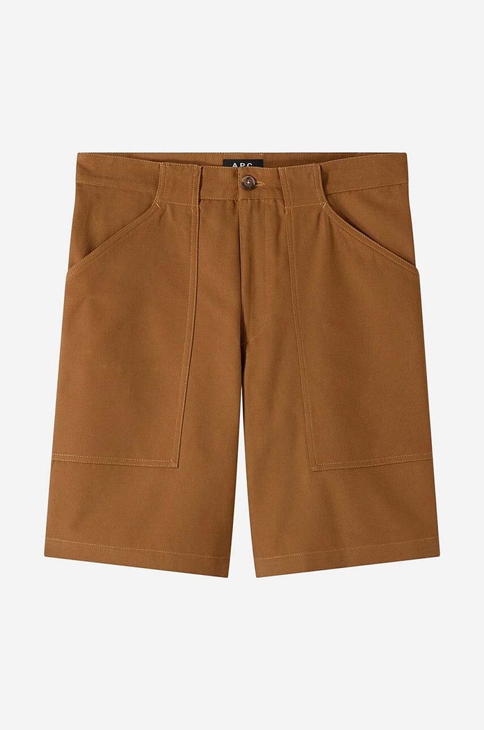 Bavlnené šortky A.P.C. Short Melbourne hnedá COGBJ.H10179
