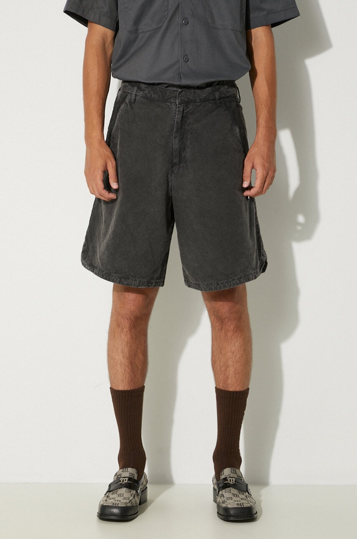 Pamučne kratke hlače A-COLD-WALL* Garment Dyed Panel Short crna ACWMB184