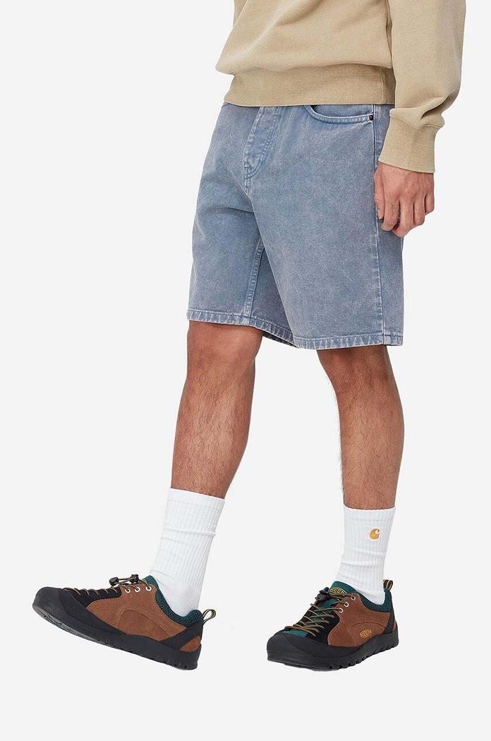 Szorty jeansowe bawełniane Newel Short Carhartt WIP niebieski I029149