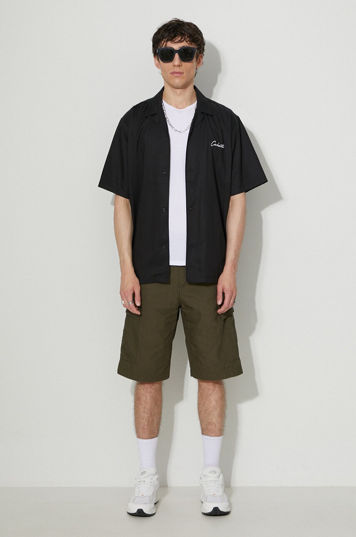 Pamučne kratke hlače Carhartt WIP Regular Cargo Short BLACK I028246 zelena AA00